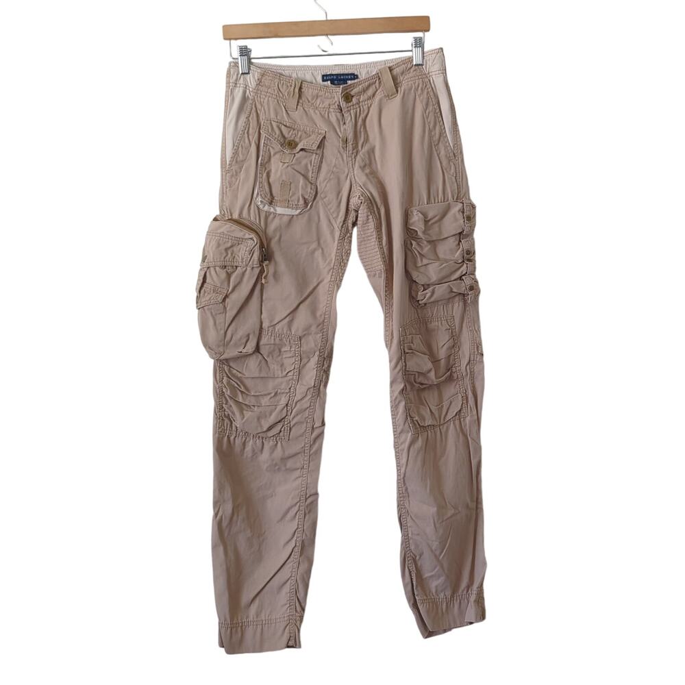 Vintage Ralph Lauren Womens 4 Utility Baggy Cargo Pants Y2K Tactical Paratrooper